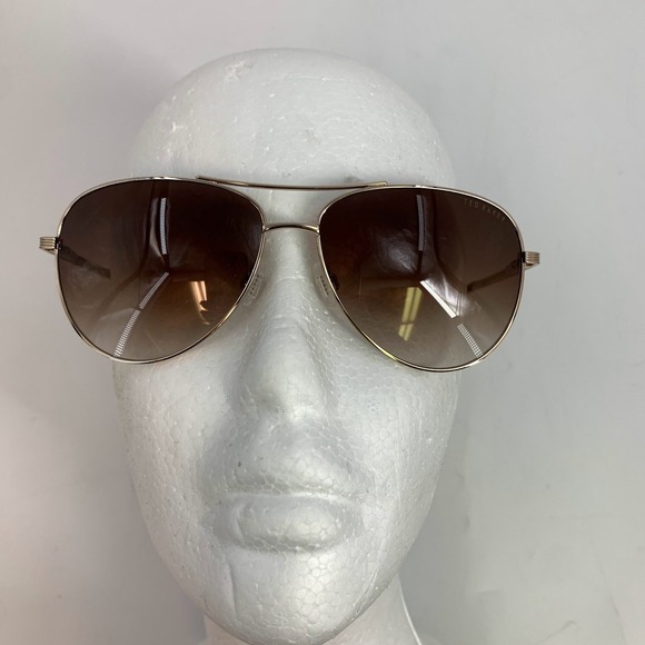 Ted Baker London Gold Aviator Sunglasses TWS226 57-14 Brown Gradient Lenses - Picture 1 of 8
